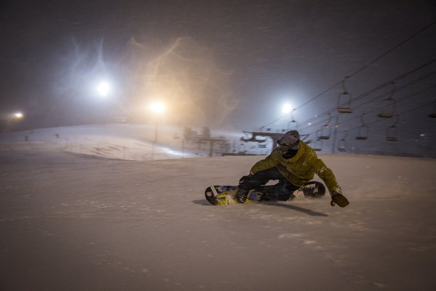 Night skiing